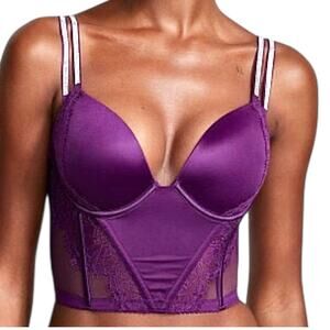 Victoria's Secret 36B Very Sexy double shine strap push-up corset BC 3180